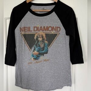 Neil Diamond Hot August Night Vintage Style Raglan Band Tee – Small